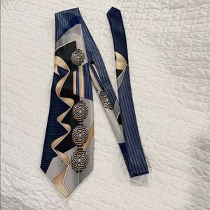 UMO Lorenzo made in Italy Navy and Gold Men's Tie